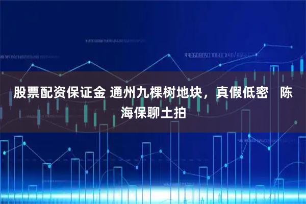 股票配资保证金 通州九棵树地块，真假低密   陈海保聊土拍